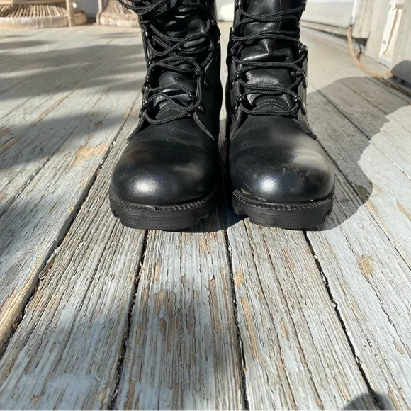 Vintage Combat Boots Altama Military Black Leather Lace Ups Mens 6 / Womens 8 - Picture 7 of 12